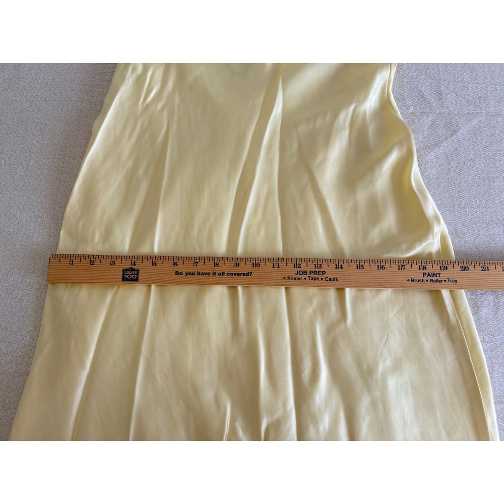 Zara Feather Trim Satin Midi Dress Medium Yellow Strapless Party wedding new - Picture 10 of 15